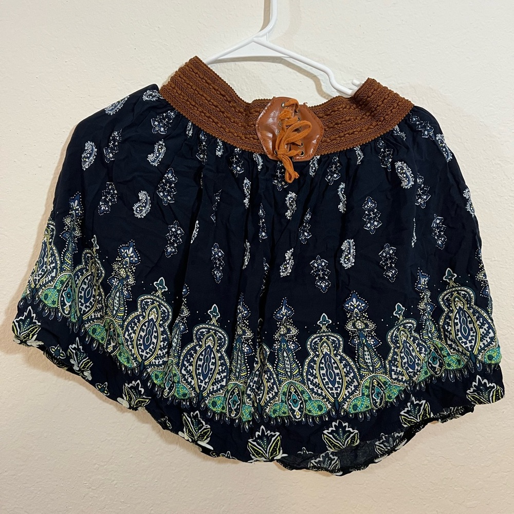 Bohemian Black and Green Skirt